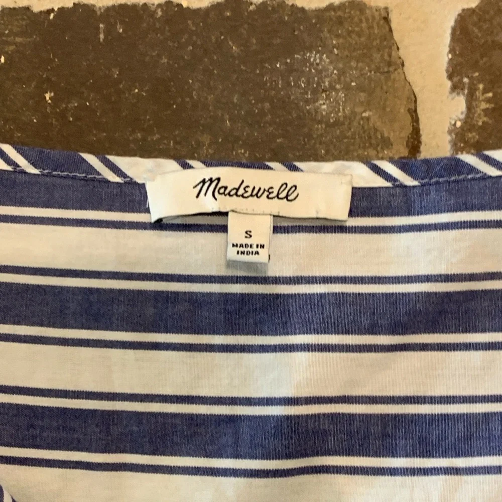 Blue and white striped Peasant top - Picture 6 of 6